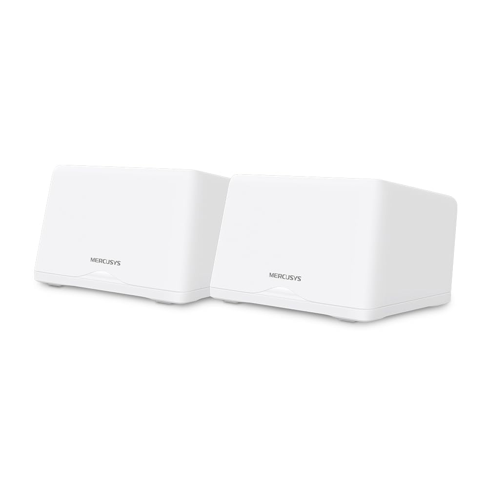 Mercusys Halo H47BE(2-pack) Sistema Mesh Wi-Fi 7, Tri-Band fino a 9.3 Gbps, Banda 6GHz, 3 Porte 2.5Gbps WAN/LAN, Canali 320MHz, 4K-QAM, MLO, Copertura fino a 550 m², Configurazione facile