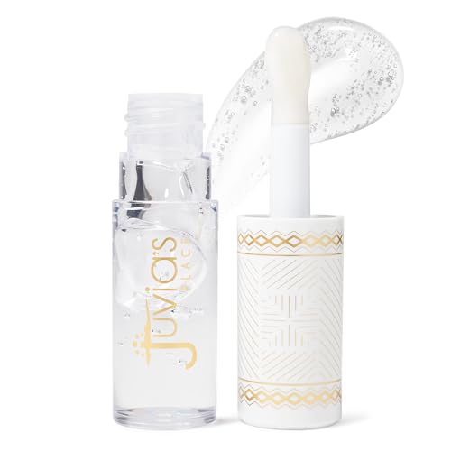 Juvia's Place Magic Lip Oil, White Peach - Hydrating, Glossy Finish, Light Weight & Non-Sticky Finish with Vitamin E & Fruit Extracts - Enhance Beauty w/Glossy Dewy Shine for Dry Chap Lips