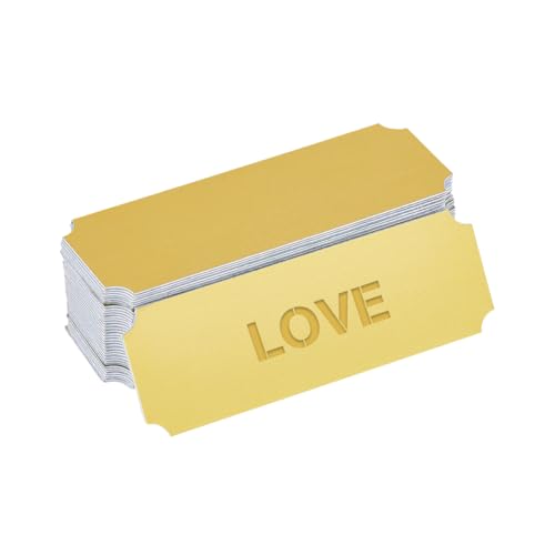 DICOSMETIC 40 targhette per nome, in alluminio, 2,5 x 7,6 cm, autoadesive, per porta d'oro, incisione laser, con cornice