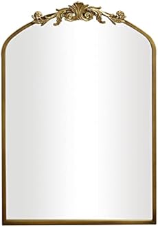 AIXI HOME Vintage Gold Arched Mirror 24"x36", Traditional Arendahl Antique Mirror with Ornate Metal Frame, Baroque Wall Mounted Mirrors for Entryway/Bathroom/Living Room/Hallway/Bedroom