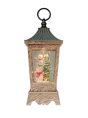 Victory Creative Christmas Season Greeting Illumination Snowman Musical Water Globe Lantern 10.5