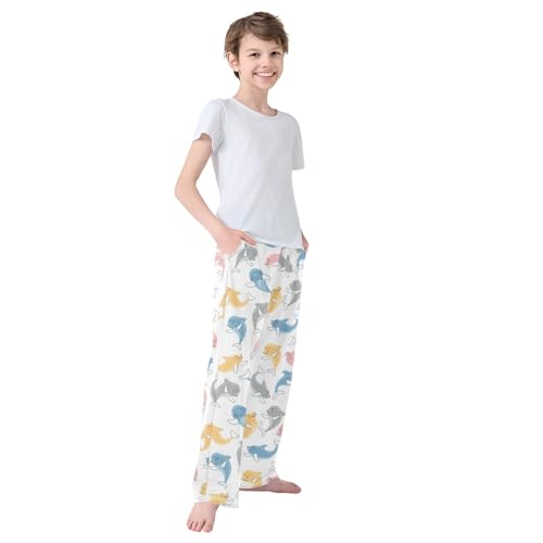 Boys' Pants Cute Joyful Dolphin Long Bottoms Jogger Pants Elastic Waist Trousers with Pockets S-XL4