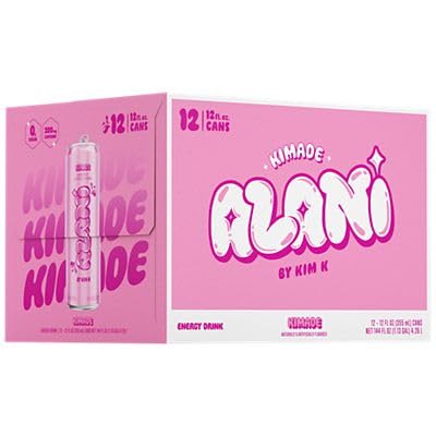 12 pack Kimade - Alani Nu Energy Drink 12 fl. oz - Refreshing Strawberry Lemonade - Kimade by Kim Kim Kardashian