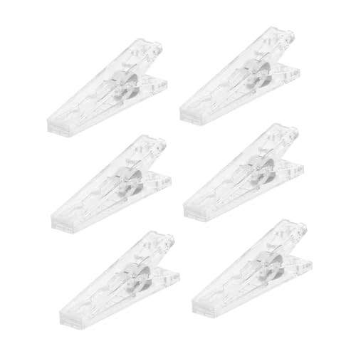 Veemoon 6 Pack DIY Quilting Clips Strong Spring Clamping White Transparent Plastic Sewing Photo Clamps Quilt Fixing