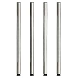 ドウシシャ ルミナス スチールラックパーツ 基本ポール 支柱 長さ47cm 25P050 4本セット アジャスター付き 頑丈 スリム ラック diy 防錆加工 サビに強い 業務用 ポール径25mm 太い 別売り延長ポールで長さ継ぎ足し可能