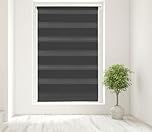 Caecus Black Day and Night Zebra Roller Blind Dual Layer Fabric Aluminium Rail Easy Fit Home Office Bedroom Kids Room Easy Fit 140cm Width x 160cm Drop