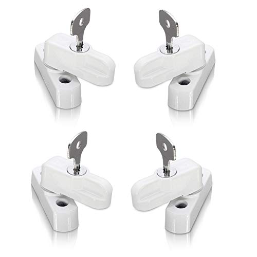 verrouillage à clé Sash Jammer UPVC, verrouillable, blocage des ports de porte et fenêtre Entrebâilleur de porte et fenêtre, une Niveau de sécurité supplémentaire pour vos portes et fenêtres (Blanc)