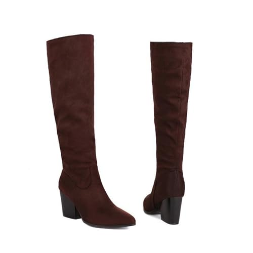 Bottes hautes au genou à bout pointu pour affiner la silhouette en plus grande taille