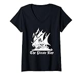 maglietta big texas distressed pirate bay maglietta con collo a v