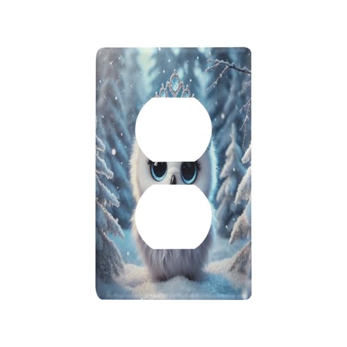 Cute Owl Princess Light Switch Cover Decorative Receptacle Outlet Wall Plate Guard Plastic Outlet Covers for Home Decor Room Office Bathroom (Duplex Outlets Cover)
