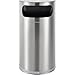 Global Industrial Half Round Side Open Trash Can, 9 Gallon, Matte Stainless Steel
