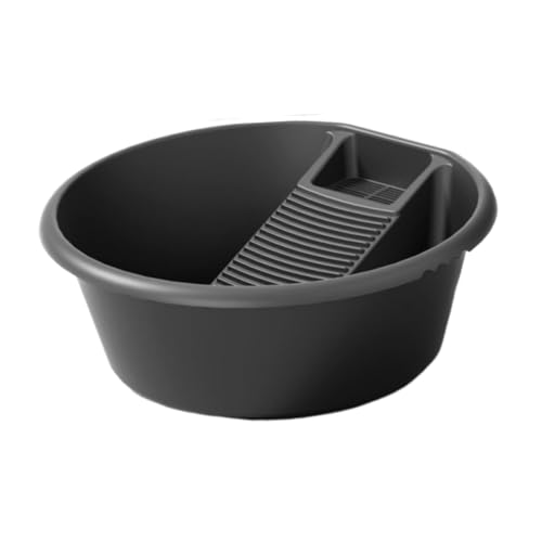 Lavabo con tabla de lavar integrada de 48x48 para evitar salpicaduras en bano 8