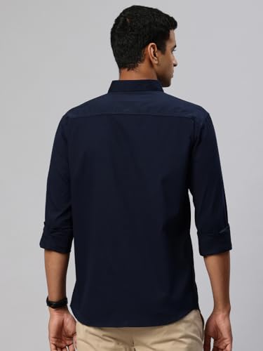 Image of Majestic Man Comfort Slim Fit Solid Pure Cotton Self Design Casual Shirt