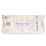 MADE OF Organic Sensitive Baby Wipes, Hypoallergenic Soothing Sensitive Skin Wipes, Fragrance-Free, Chemical-Free, Alcohol-Free, Water Based Aloe and Argan Oil, Made in the USA, 72 Count (Pack of 1)