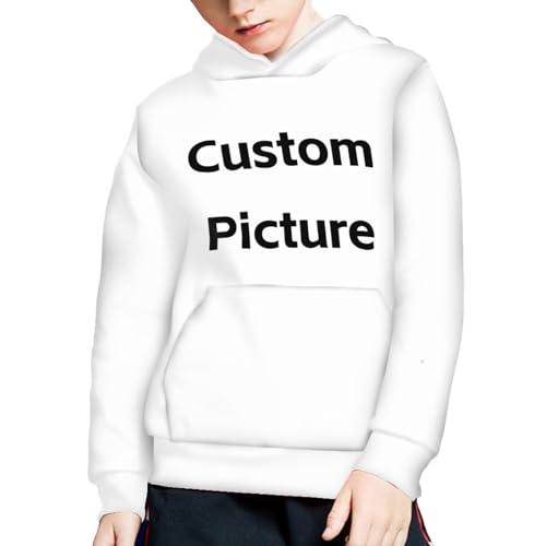 Image of WELLFLYHOM Boys Hooded Sweatshirts Hoodie Pullover Cool Graphic Crewneck Blouses Size 6-16