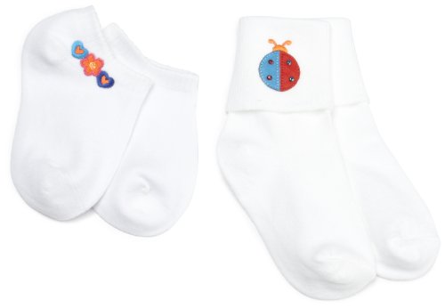 Jefferies Socks Girls 2-6x Colorful Ladybug Turncuff