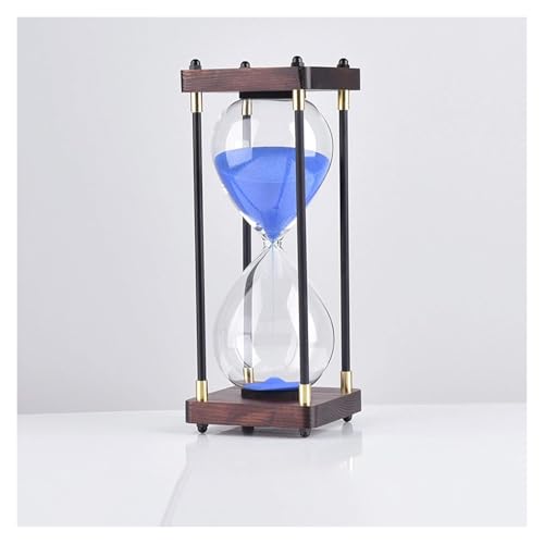 ROHCGHC l'horloge, Minuterie de sablier Couleur 30/45/60Minutes, Horloge en Verre, Sable, Artisanat, décoration for la Maison, l'étude, Le Bureau, Cadeau créatif(Blu,60 Minutes)
