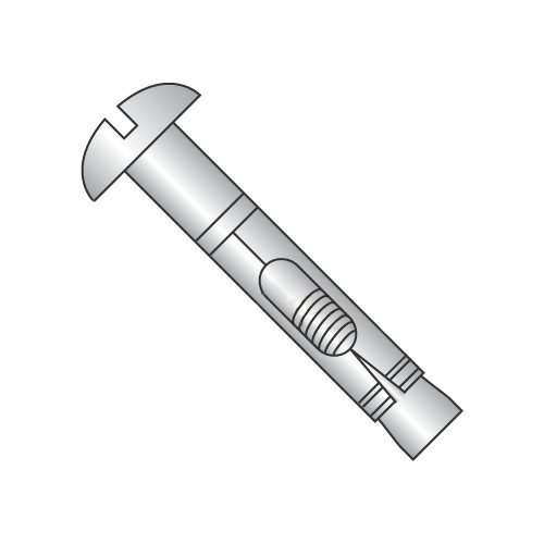 1/4" x 2" Sleeve Anchors/Round Head/Stainless Steel (Carton: 100 pcs)