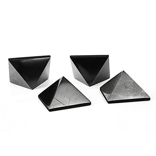 Polished shungite pyramids set 1.97'', 4 pcs