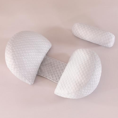 SHANNA Pregnancy Pillows for Sleeping, Upgraded Extended Maternity Pillow, Pregnancy Body Pillow for Pregnant Women with Removable, Washable Cover, Support for Belly,Back(Grey)