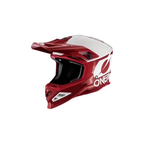 O'NEAL F-SRS Helmet 2T Motocross Helm I Leichter MX Enduro Helm Airflaps kompatibel I Crosshelm mit Coolmax Innenfutter & Doppel-D-Verschluss I Rot I Größe XS