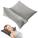 AmazeCov 2-in-1 Cervical Pillow for Neck & Shoulder Pain Relief - Adjustable Zippered Neck Support for Sleeping, Office & Travel, Spine Protection (Light Gray)