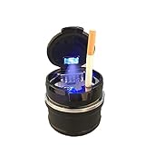 Car Ashtray Portable automotive smell proof with lid and LED light Trash Can Detachable Cigarette...