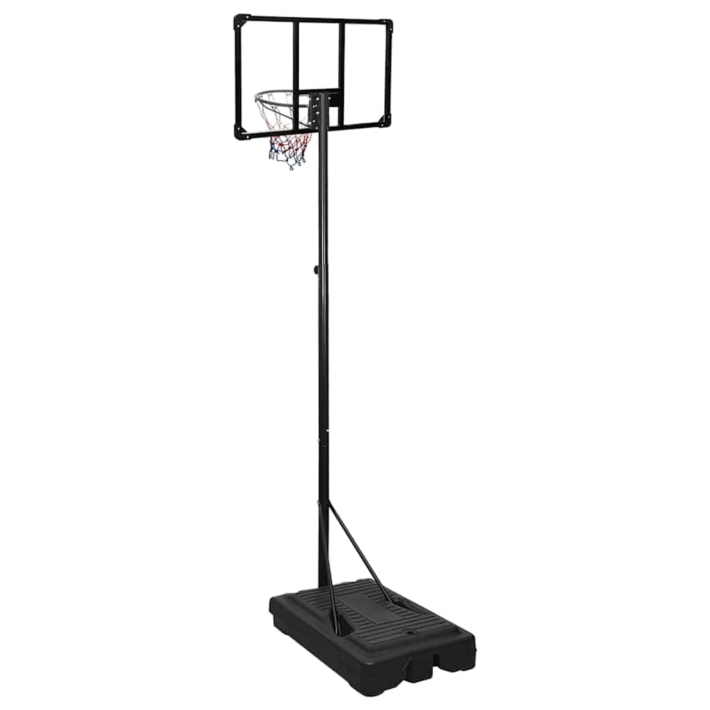Supporto da basket trasparente in policarbonato, regolabile in altezza, 235-305 cm, con canestro, rete e tavola, per interni ed esterni, per allenamento, giochi, tempo libero in cortile