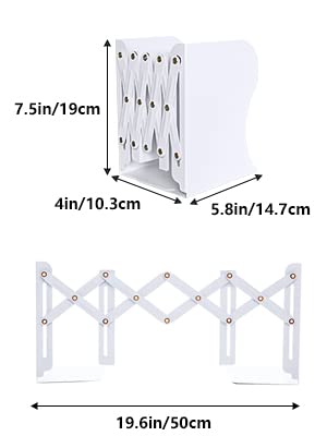 DIFIT 1 Piece Book Ends, Adjustable Bookends, Non-Skid Heavy Duty Book Ends for Shelves White Metal Bookends - Image 2