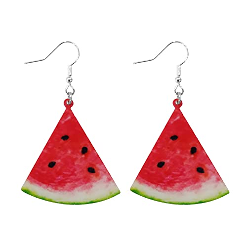ROSTIVO Watermelon Earrings for Women Cute Summer Dangle Earrings Novelty Weird Earrings