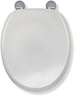 Croydex WL601822H Flexi-Fix Quartz Always Fits Never Slips Anti Bacterial Toilet Seat, Wood, Quartz White, 44.5 x 38 x 6 cm