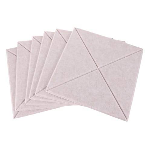 Sosoport 6 paneles acústicos autoadhesivos para insonorización de paredes, ideales para estudios en casa, alta densidad, absorción de sonido, material aislante decorativo de fibra de poliéster miniatura 1