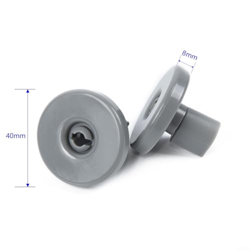 Honseadek Paquete de 4 ruedas para cesta inferior de lavavajillas Zanussi para Favorit Progress para accesorios de lavavajillas Quelle, gris oscuro, 40 x 40 x 8 mm - imagen 4