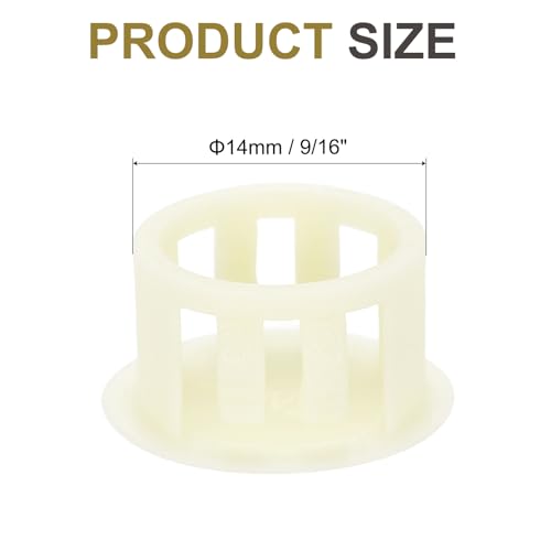 Image of MECCANIXITY 64PCS 14mm(9 /16 inch) Cream White Plastic Hole Plugs, Flush Type Panel Hole Plugs Insert End Caps for Locking Hole Tubes Furniture Cabinet