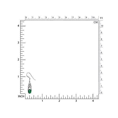 Silvershake 1.44Ct. Natural Emerald Green Agate 925 Sterling Silver Celtic Knot Dangle Hook Earrings #TOP1