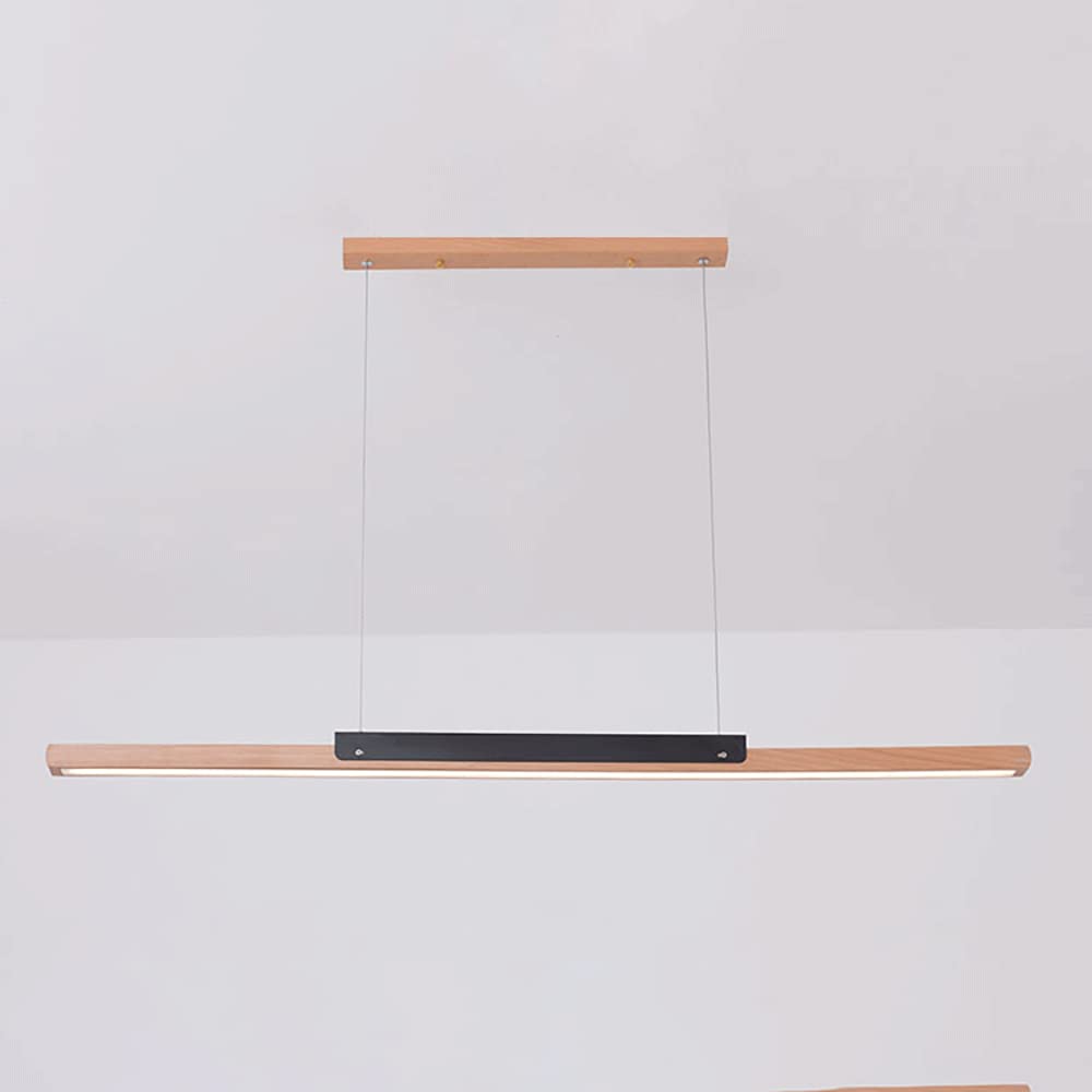 47,2 cala drewniana lampa wisząca z długimi paskami, liniowa lampa wisząca z drewna jesionowego z akrylowym kloszem nowoczesna lampa wisząca LED, ultracienkie lampy wiszące isl