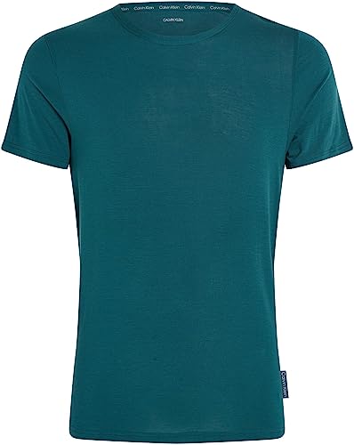 Calvin Klein Herren T-Shirt Kurzarm S/S Crew Neck Stretch, Blau (Atlantic Deep), XL – Ansicht 5