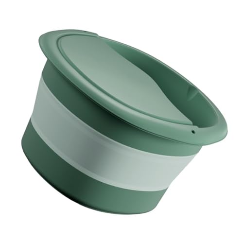 HEALEEP Cubo Plegable para Baño de Pies Verde Función Masaje, Lavabo Grande para Remojar y Masajear Pies, Adecuado para Uso Doméstico y Cuidado Personal