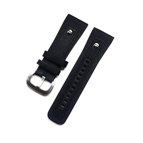 Bracelet montre cuir véritable rivets marron 28mm style aviateur pour SevenFriday