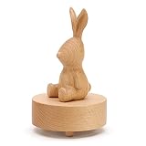 boîte à musique Mini Boîte à musique en bois Décoration de la maison, mignons boîtes musicales en forme de lapin portables, cadeau d'anniversaire cadeau for l'amant / amis / famille Boîte à musique ex