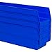 Akro-Mils 30120 Plastic Shelf Bins, Heavy Duty Storage Bins for Garage, Closet, and Drawer Organization, 12-Inch x 4-Inch x 4-Inch, Blue, 24-Pack