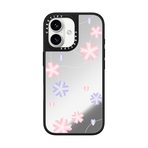 CASETiFY �~���[ MagSafe�Ή� iPhone 16 �P�[�X [���ː� / 1.5m����̗����������N���A (MIL�K�i1�{����) / ���C�����X�[�d�����Magsafe�Ή�] - Sakura String - �N���A �u���b�N
