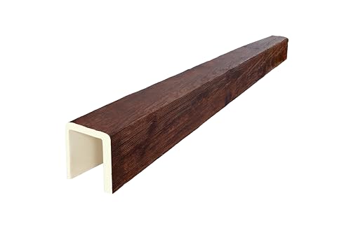 VIGA IMITACION MADERA DECORATIVA DE POLIURETANO 21CM DE ANCHO X 23CM DE ALTO X 3 METROS DE LARGO (Nogal)