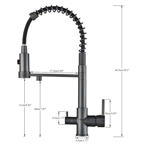 Robinets de cuisine bec filtre noir avec mitigeur orientable