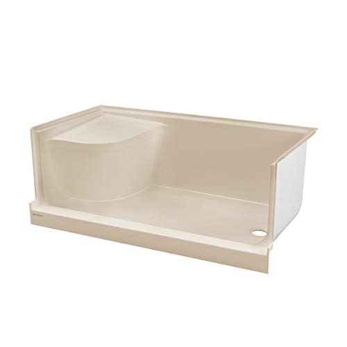 Swiss Madison Well Made Forever Sm-Sb538Bv Aquatique 60 X 32 Single Threshold Shower Base With Right Drain And Integral Left Hand Seat In Biscuit #TOP2