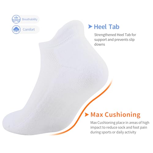 JOYNÉE Mens Ankle Athletic Socks for Men Running Tab Low Cut Socks 6 Pairs Sports Workout Socks,Sock Size 10-132