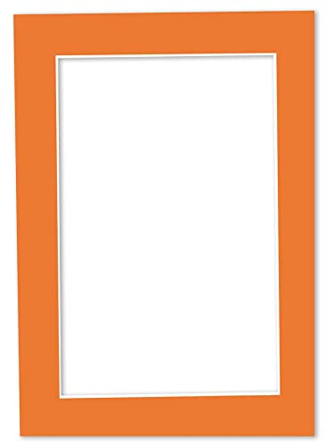 12x16 Mat Bevel Cut for 9.5x13 Photos - Acid Free Orange Precut Matboard - For Pictures, Photos, Framing - 4-ply Thickness