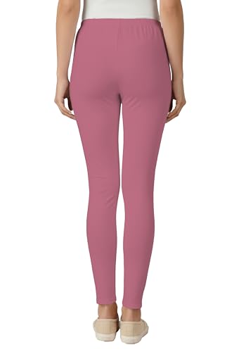 Image of Women's Cotton Lycra Ankle Length Leggings | Regular Rise, Soft 4 Way Stretch Fabric | Casual & Ethnic Wear