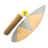 DANS BOARD® - Balance Board (Project Black) | Orginal Rocker Profil/Gun-Shape | Set aus Board & Rolle | Surf Balance Board 100% Holz, Kork | 100% Spaßfaktor