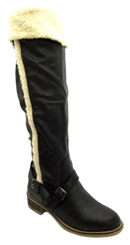 CORE COLLECTION UMA - Botas Estilo Motero Mujer, Color Negro, Talla 37.5